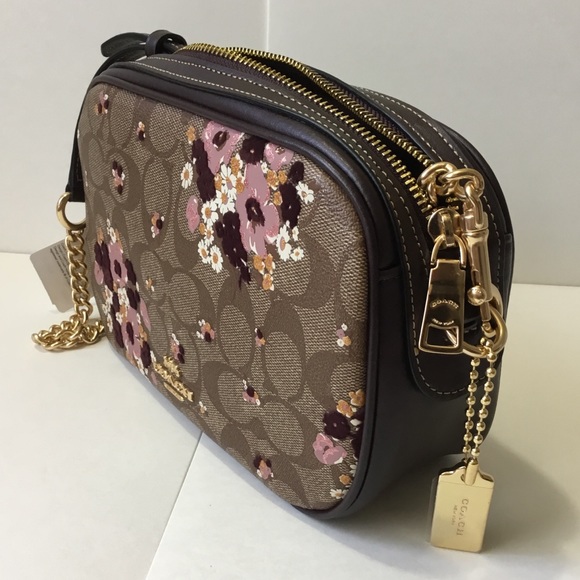 🌷COACH Isla Chain Crossbody With Floral Flocking - Picture 2 of 8